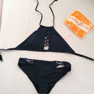 NWT LuckyBop black sexy bikini sz XL
